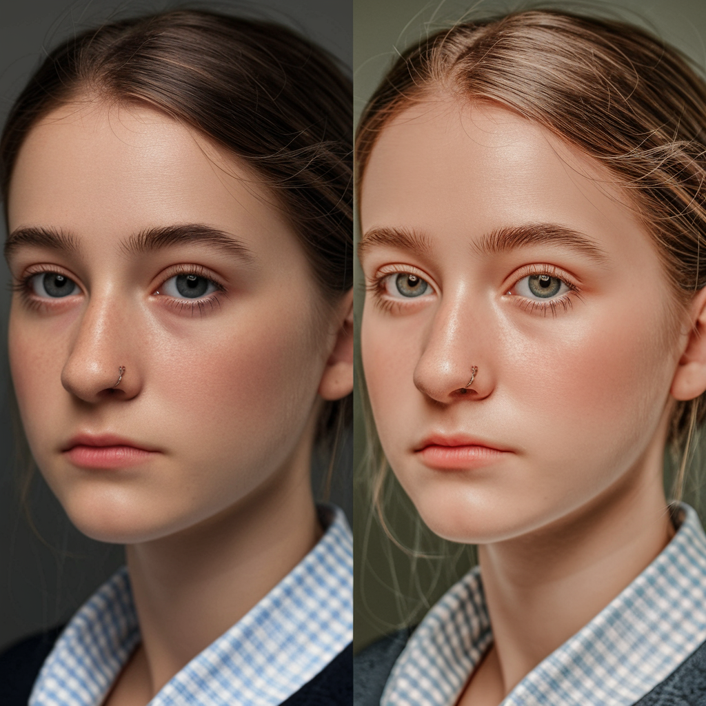 Blurry profile photo enhancement example